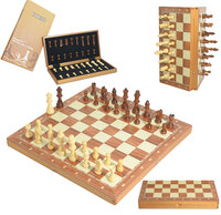 Magnetische Schaakset van hout - Met Ge&iuml;ntegreerde Sluiting - 38.8cm Schaakbord