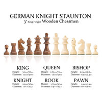 Chess &amp; Checkers Set - Schaken en dammen 2in1 - 38X38CM - beuken hout 
