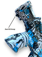 Gel Blaster - Electric Gun - Blue Graffiti - Complete Set Including Gel Balls - Rechargeable - 48CM