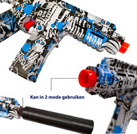 Gel Blaster- Elektrische pistool - Red Graffiti - compleet set incl. gel ballen - oplaadbaar - 48CM
