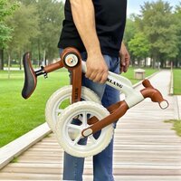 Foldable Bike - Opvouwbare Loopfiets met 1-Knops Systeem - 87CM - Bruin - licht gewicht