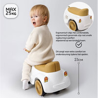 Classic Luxury Retro Car - Loopauto 55CM - Geel - muziek &amp; lichtjes