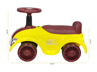 Classic Luxury Retro Car - Loopauto 55CM - Geel - muziek &amp; lichtjes