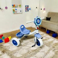 Driewieler kinderfiets - blauw - met pedalen - licht&amp;geluid 63CM
