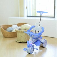Kinder driewieler met duwstang - Muziek en Licht -Blauw&amp;wit