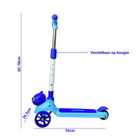 Koala Kinderstep 3 wielen blauw - opvouwbaar - Kantelstep - Met Licht &amp; Muziek