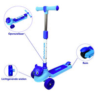 Koala Kinderstep 3 wielen blauw - opvouwbaar - Kantelstep - Met Licht &amp; Muziek
