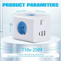 Cube Socket 7-in-1 Stekkerdoos - 4 stopcontacten met 2 USB 1 Type-C poorten