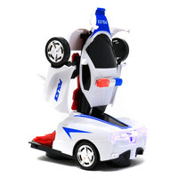 Robot Police Car 2 in 1 robot en auto transformer voertuig politie auto - led licht en geluid 22CM 