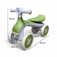 4-Wheel Magic loopfiets - 55CM - donkergroen - Muziek &amp; Lichtjes