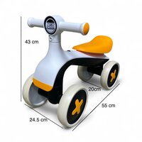 4-Wheel Magic loopfiets - 55CM - oranje - Muziek &amp; Lichtjes