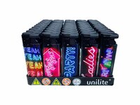 Aanstekers - turbo aansteker - 50 stuks Disco print - Unilite &reg;