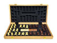 Houten Chess &amp; Dammen 2-in-1 - 52x52 cm - schaak set 