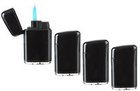 Unilite Storm Lighter &ndash; Piano Black - Pack of 4 gas lighters