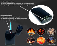 Unilite Stormaansteker &ndash; Piano Black - 20 stuks - Jet flame