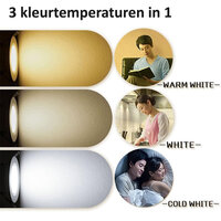 Downlight LED inbouwspots - 7W - 3 kleuren - 3000K, 4000K en 6500K spot 3in1 - 2x Silver design spots
