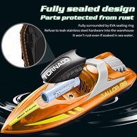 Gallop RC Speedboot &ndash; LED-verlichting, Hoge Snelheid - 2.4GHZ  Tornado boat Orange