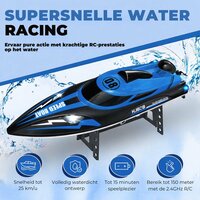 Speed Race Boat &ndash; HJ808 RC Speedboot met 2.4 GHz Afstandsbediening - Blauw