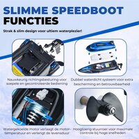 Speed Race Boat &ndash; HJ808 RC Speedboot met 2.4 GHz Afstandsbediening - Blauw