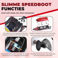 Speed Race Boat &ndash; HJ808 RC Speedboot met 2.4 GHz Afstandsbediening - Rood