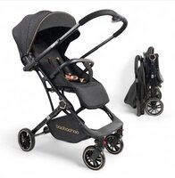 Kinderwagen Baobaohao Y8 Buggy &ndash; Luxe, Lichtgewicht &amp; Inklapbare voor 0-3 Jaar Zwart