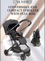Kinderwagen Baobaohao Y8 Buggy &ndash; Luxe, Lichtgewicht &amp; Inklapbare voor 0-3 Jaar Zwart