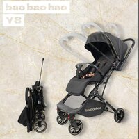 Kinderwagen Baobaohao Y8 Buggy &ndash; Luxe, Lichtgewicht &amp; Inklapbare voor 0-3 Jaar Zwart