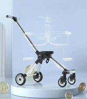 Dubbele Kinderwagen met Parasol &ndash; Lichtgewicht &ndash; Opvouwbaar &ndash; Aluminium Frame &ndash; Met Rem &amp; Demping - Voor 6 Maanden tot 4 Jaar