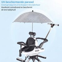 Dubbele Kinderwagen met Parasol &ndash; Lichtgewicht &ndash; Opvouwbaar &ndash; Aluminium Frame &ndash; Met Rem &amp; Demping - Voor 6 Maanden tot 4 Jaar