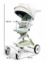 Kinderwagen Kxiaohe  K3 Buggy - Luxe, Lichtgewicht &amp; Inklapbare voor 6 maanden tot 4 Jaar - Wit blauw roze