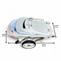 Kinderwagen Kxiaohe  K3 Buggy - Luxe, Lichtgewicht &amp; Inklapbare voor 6 maanden tot 4 Jaar - Wit blauw roze