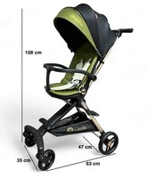 Kinderwagen Kxiaohe  K3 Buggy - Luxe, Lichtgewicht &amp; Inklapbare vanaf 6 maanden - Zwart Groen