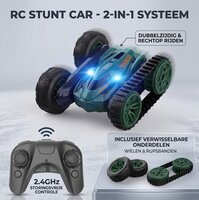 RC Stunt Car &ndash; Dubbelzijdig Rijden -2-in-1 - auto met wielen en rupsbanden - 2.4GHZ - Oplaadbaar - 6-Kanaals besturing