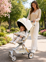 Kinderwagen Kxiaohe  K3 Buggy - Luxe, Lichtgewicht &amp; Inklapbare voor 0-3 Jaar Wit grijs
