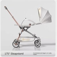 Kinderwagen Kxiaohe  K3 Buggy - Luxe, Lichtgewicht &amp; Inklapbare voor 0-3 Jaar Wit grijs