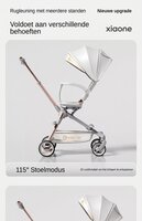 Kinderwagen Kxiaohe  K3 Buggy - Luxe, Lichtgewicht &amp; Inklapbare voor 0-3 Jaar Wit grijs