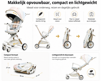 Kinderwagen Kxiaohe  K3 Buggy - Luxe, Lichtgewicht &amp; Inklapbare voor 6 maanden tot 4 Jaar - Wit blauw roze