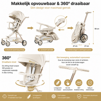 Kxiaohe Kinderwagen - K3 Buggy - Luxe, Lichtgewicht &amp; Inklapbare voor 6 maanden- 4 Jaar