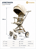 Kxiaohe Kinderwagen - K3 Buggy - Luxe, Lichtgewicht &amp; Inklapbare voor 6 maanden- 4 Jaar