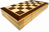 Wooden Chess Checkers set -  Luxe Magnetische 2-in-1 Schaak- en Dambord - Eikenhout - inklapbaar schaakbord