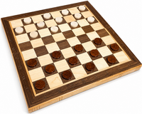 Wooden Chess Checkers set -  Luxe Magnetische 2-in-1 Schaak- en Dambord - Eikenhout - inklapbaar schaakbord