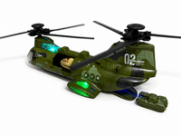 Chinook Army Speelgoedhelikopter &ndash; incl. 3 Tanks - Licht en geluid - bewegende rotors en kan rijden