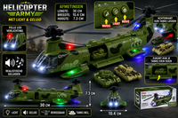Chinook Army Speelgoedhelikopter &ndash; incl. 3 Tanks - Licht en geluid - bewegende rotors en kan rijden