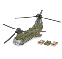 Chinook Army Speelgoedhelikopter &ndash; incl. 3 Tanks - Licht en geluid - bewegende rotors en kan rijden
