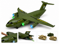 DIDAI Transport vliegtuig met 3 tanks - licht - geluiden - rijden 36CM Army Green