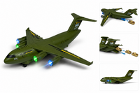 DIDAI Transport vliegtuig met 3 tanks - licht - geluiden - rijden 36CM Army Green