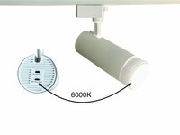 LED Railspot Wit - 10 tot 30 Watt&nbsp;(CCT, handmatig instelbaar) Lichtkleur: instelbaar naar 3000K, 4000K, 6000K (CCT, handmatig instelbaar)