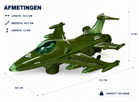 Fighter Aircraft - Straaljager met rookspray en Licht effecten - Zelf rijdend - Army Jet