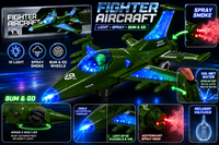 Fighter Aircraft - Straaljager met rookspray en Licht effecten - Zelf rijdend - Army Jet