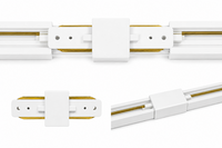 Rails Connector voor LED Lampen 1-FASE - Wit I-Vorm